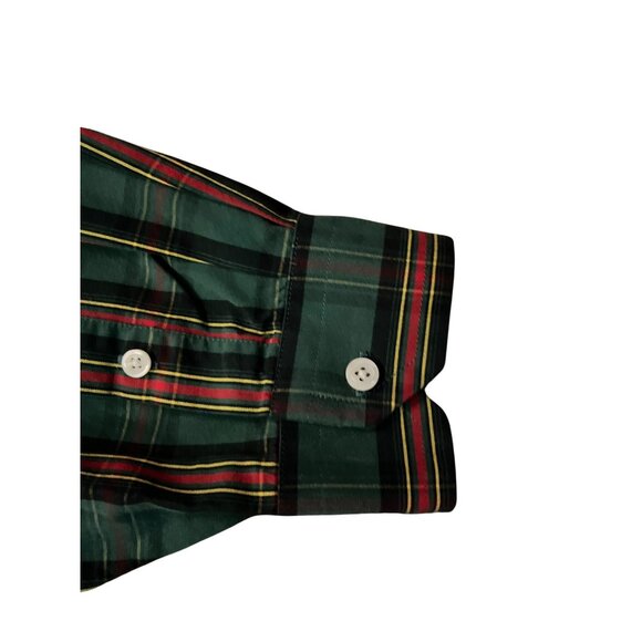 Daniel Cremieux Shirt Mens XL Used Plaid Cotton Button Down Green Red - Picture 13 of 15